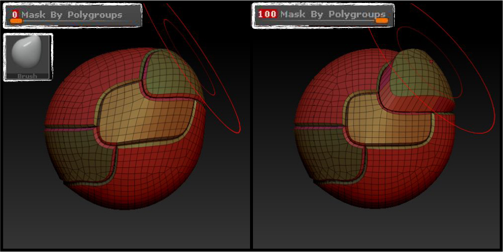 how to quick mask polygroup in zbrush